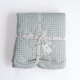Ralphie Bear Sage Green Gingham Quilted Playmat