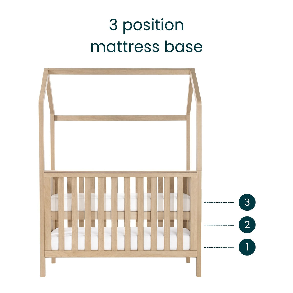Tutti Bambini Casa 3 in 1 Cot Bed 120 x 60cm - Harvest Oak