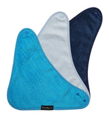 3 PACK - Mum 2 Mum Bandana Style Wonder Bibs - Navy / Baby Blue / Teal
