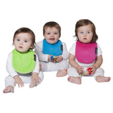 3 PACK - Mum 2 Mum Infant Wonder Bibs - Red / Lime / Teal