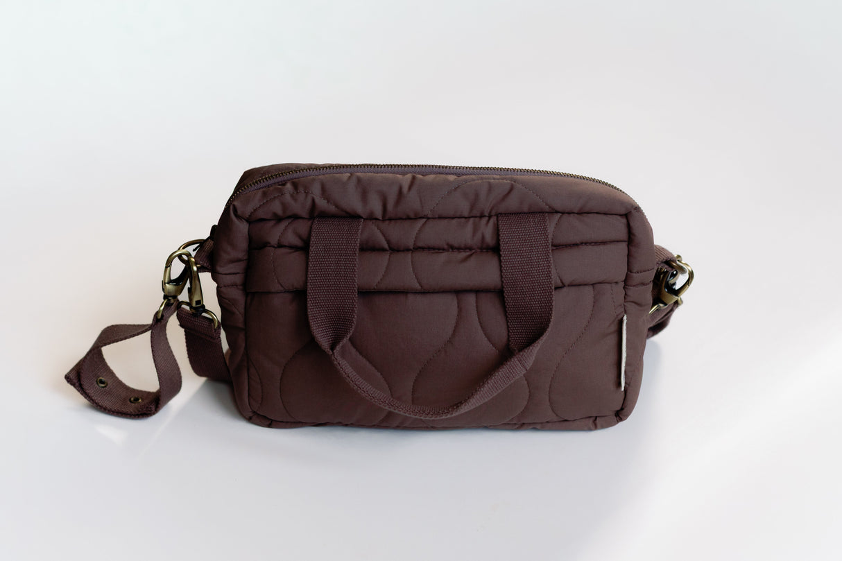 Ralphie Bear Quilted Changing Stroller Bag - Brown/Pears