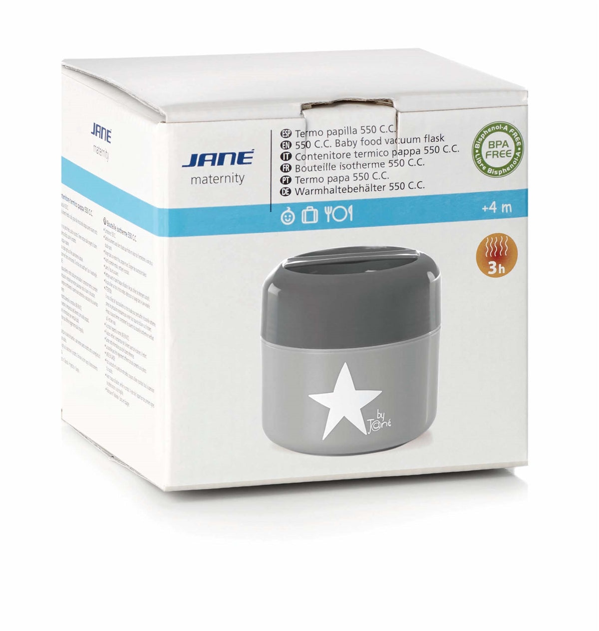 Baby Food Plastic Thermal Food Container with screw-on airtight lid - Vacuum Flask (550ml)