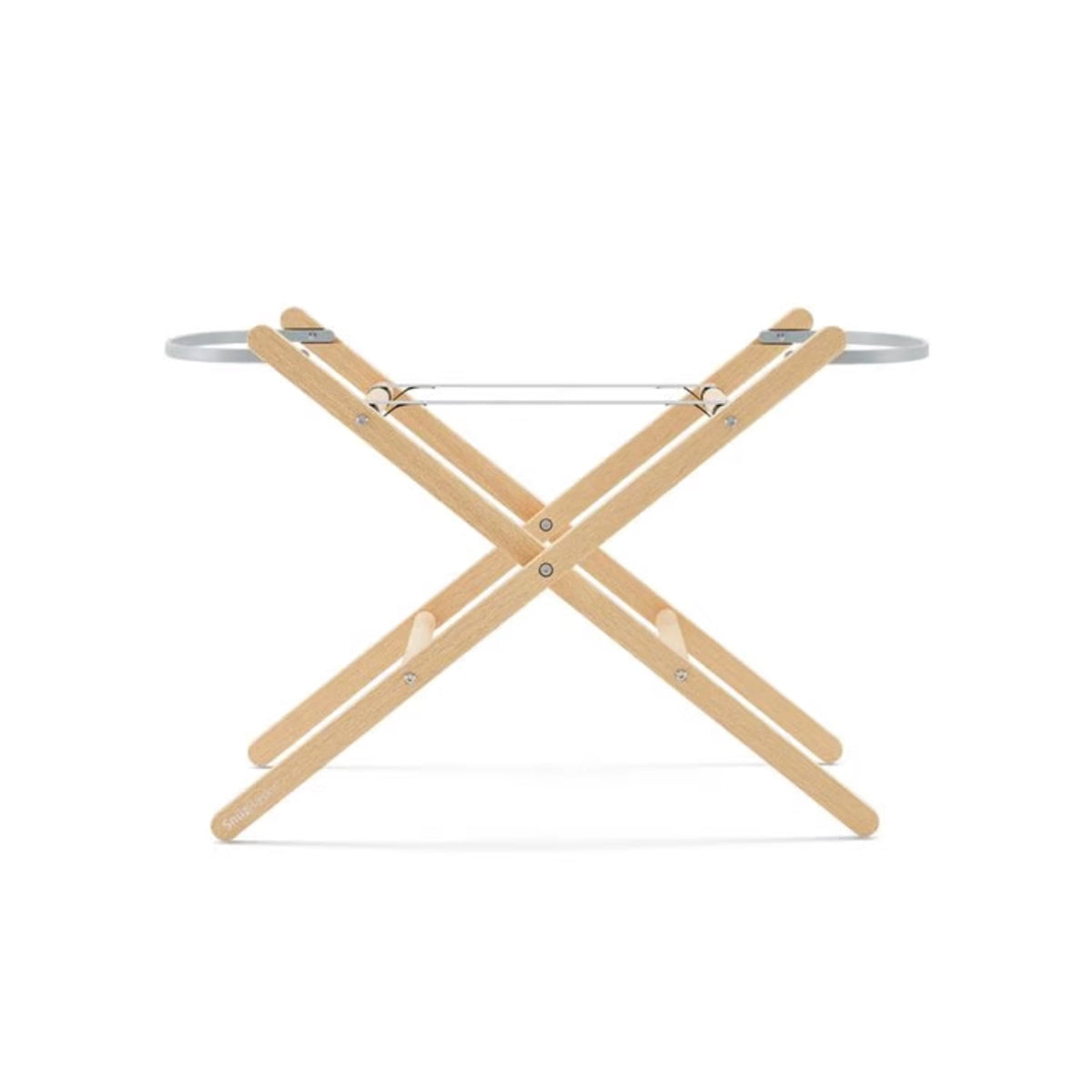 SnuzBaskit Light Grey Moses Basket & Natural Stand