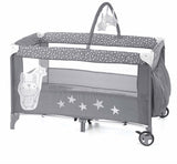 Jane Duo Level Toys Travel Cot – Two-Tier Design with Activity Arch, Stars