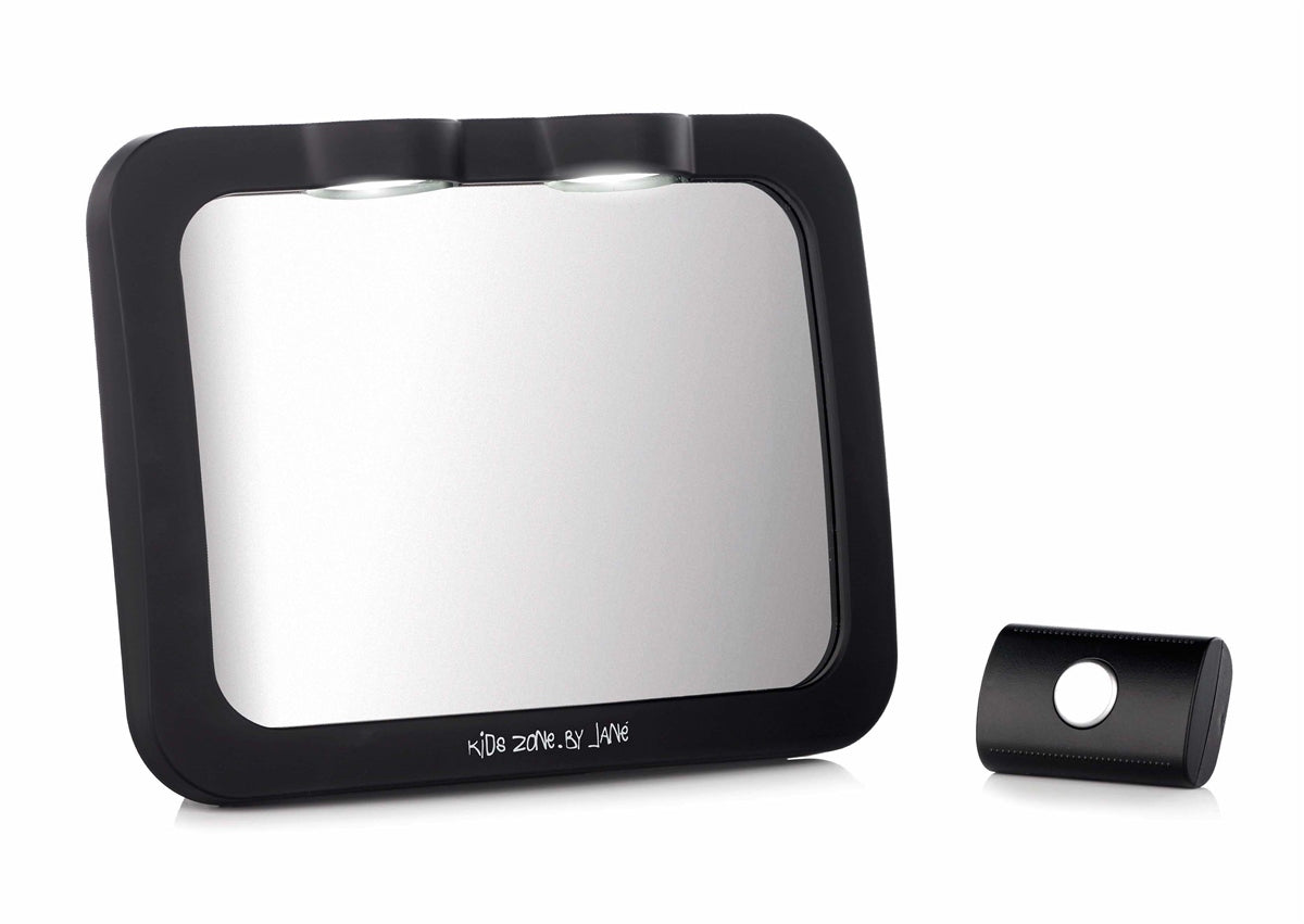 Jane Check Up LED Backseat Mirror with Remote Control – Dual LED, 360° Adjustable