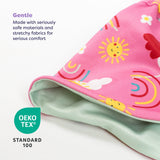 UPF 40+ Reversible Swim Hat for Babies and Toddlers in Happy Days