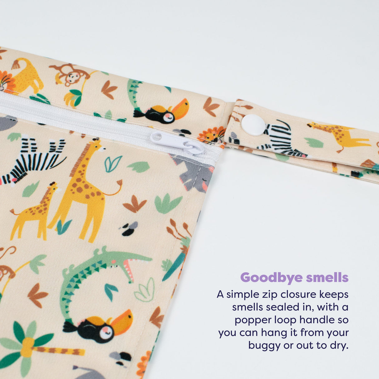 Out and About Waterproof Wet Nappy Bag in Safari Squad