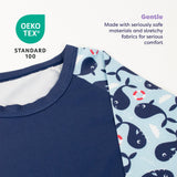 UPF 40+ Soft and Gentle Protective Swim Rash Vest in Blue Whale