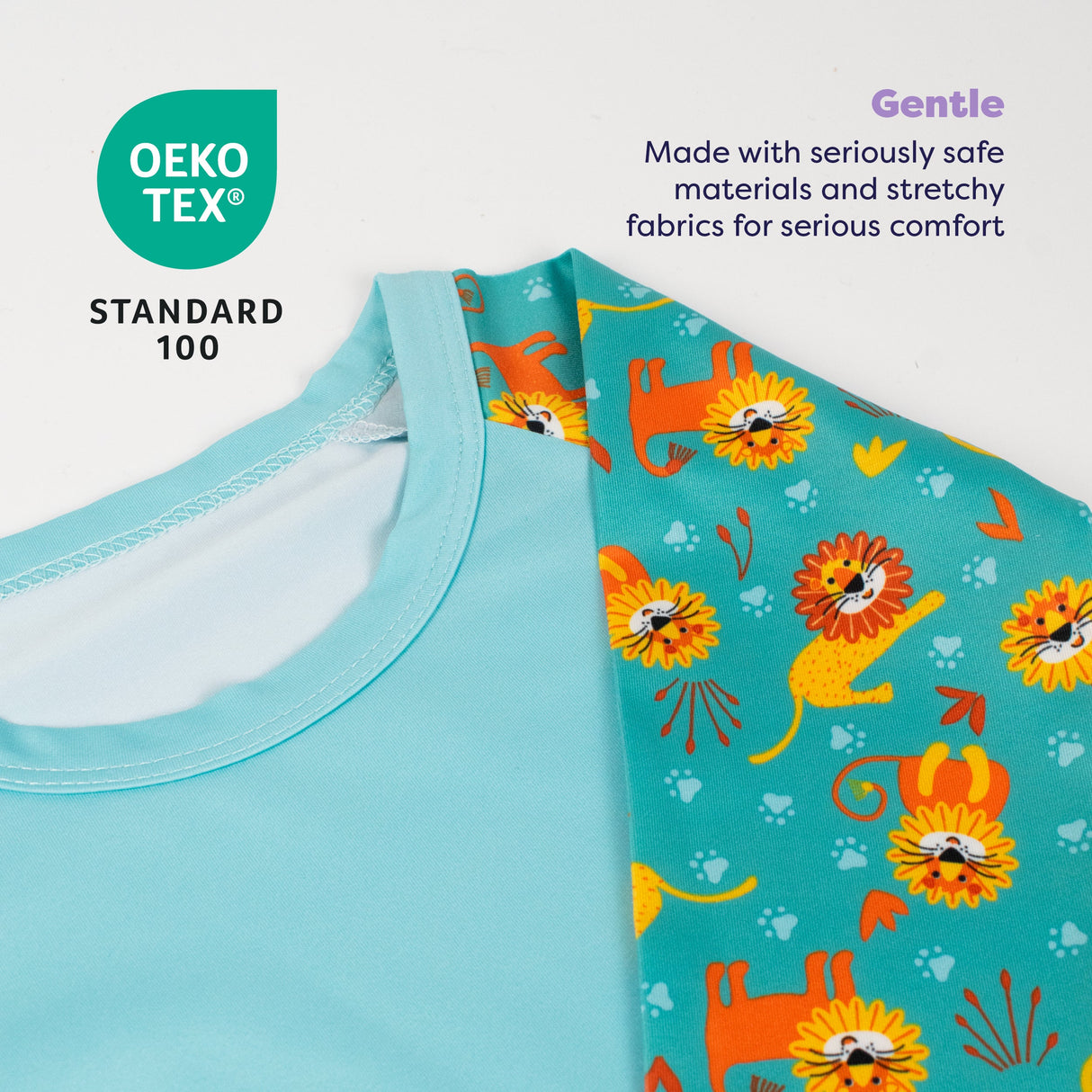UPF 40+ Soft and Gentle Protective Swim Rash Vest in Cool Cats