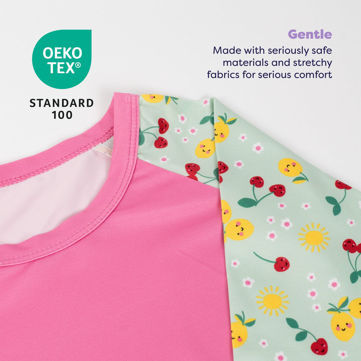 UPF 40+ Soft and Gentle Protective Swim Rash Vest in Juicy Fruit