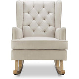 Johnston's Soothe Easy Deluxe Nursery Chair & Rocker – 2-in-1 Nursing & Feeding Chair, Natural Beige