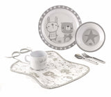 Jane 6-Piece Melamine Baby Crockery Set & Bib, Star