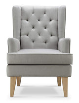 Johnston's Soothe Easy Deluxe Nursing Chair & Rocker with Foot Stool, Grey / Beechwood