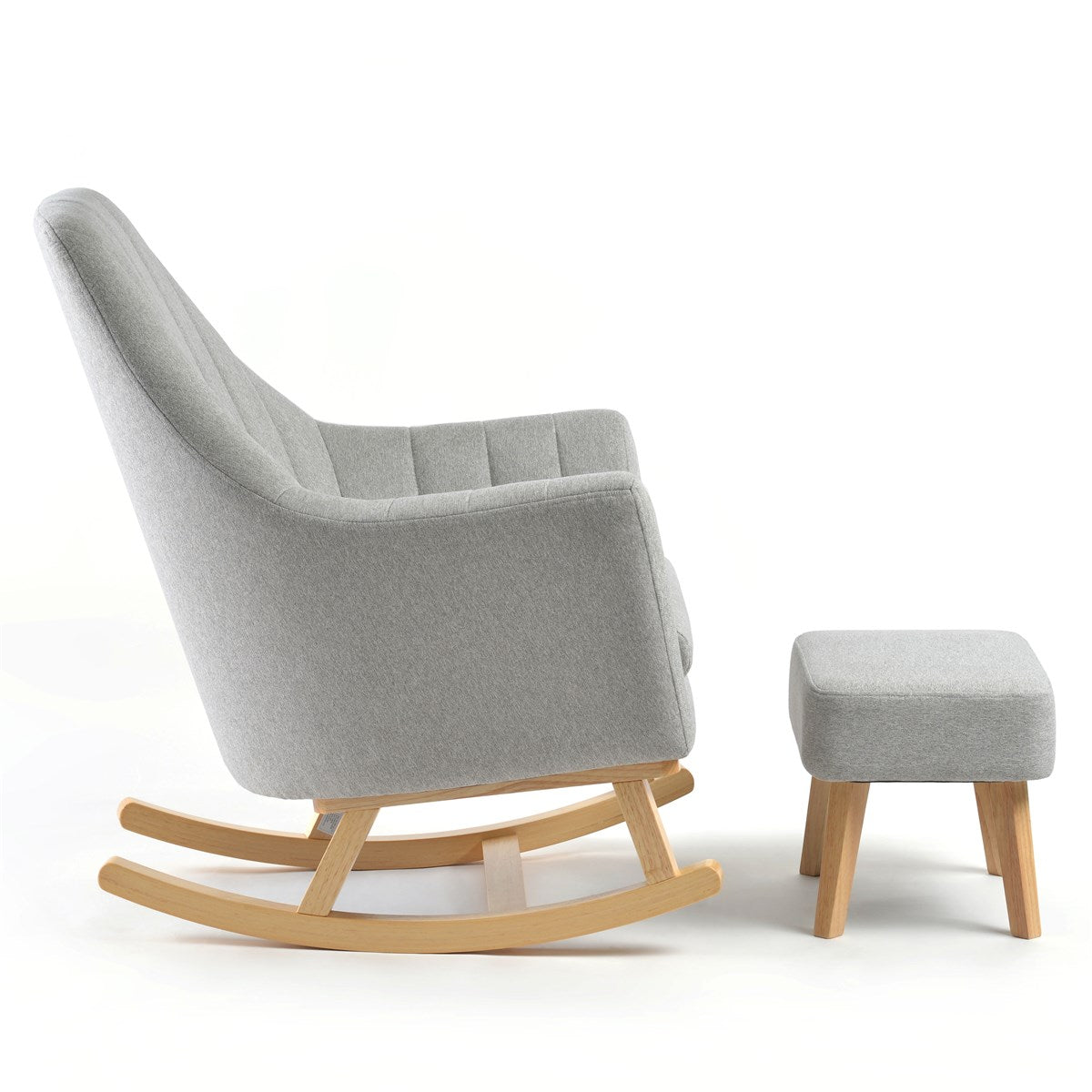 Johnston's Willow Nursing Rocking Chair & Footstool Set – Ergonomic Comfort for Feeding & Relaxing, Grey