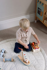 Ralphie Bear Sage Green Gingham Quilted Playmat