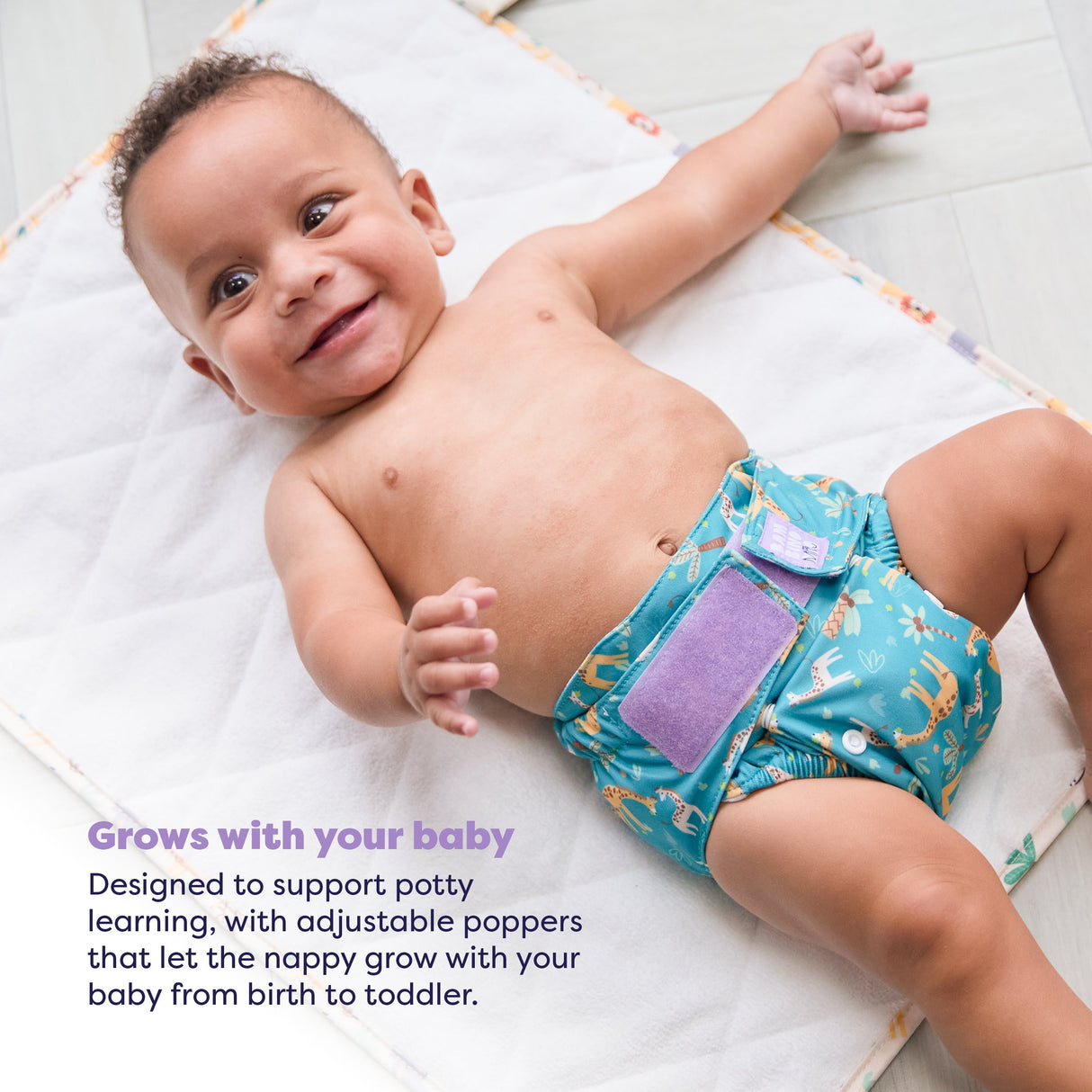 The Essentials Reusable Nappy Bundle in Wild Life + Pastels