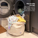 Stay-At-Home Waterproof Wet Nappy Bag in Neutral Stripe