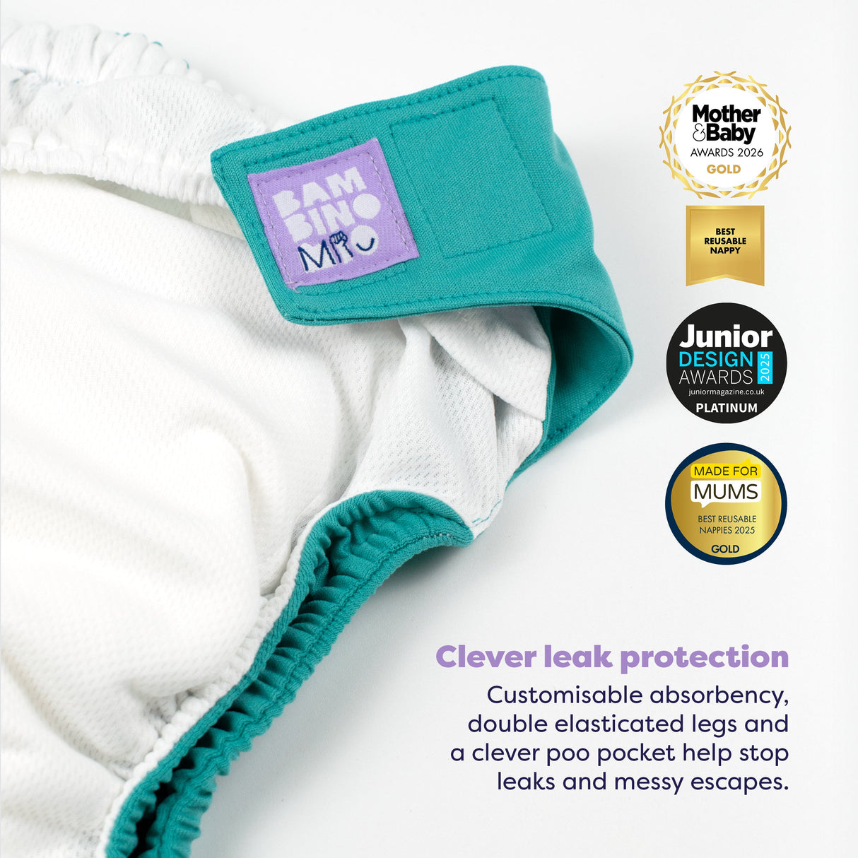 Revolutionary Reusable Nappy in Teal
