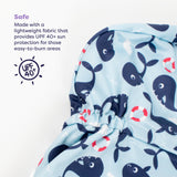 UPF 40+ Reversible Swim Hat for Babies and Toddlers in Blue Whale