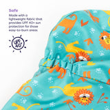 UPF 40+ Reversible Swim Hat for Babies and Toddlers in Cool Cats