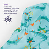 UPF 40+ Reversible Swim Hat for Babies and Toddlers in Crafty Croc