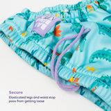 3 Piece Baby Swim Set with Swim Nappy, Swim top and Swim Hat in Crafty Croc