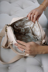 Ralphie Bear Quilted Changing Stroller Bag - Beige/Scallop