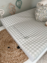 Gingham Sage Green Anti Roll Wedge Baby Changing Mat