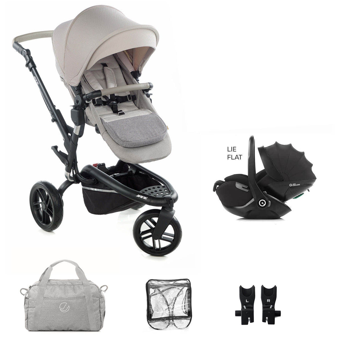Jane Trider Lie-Flat 360 Baby Car Seat Bundle