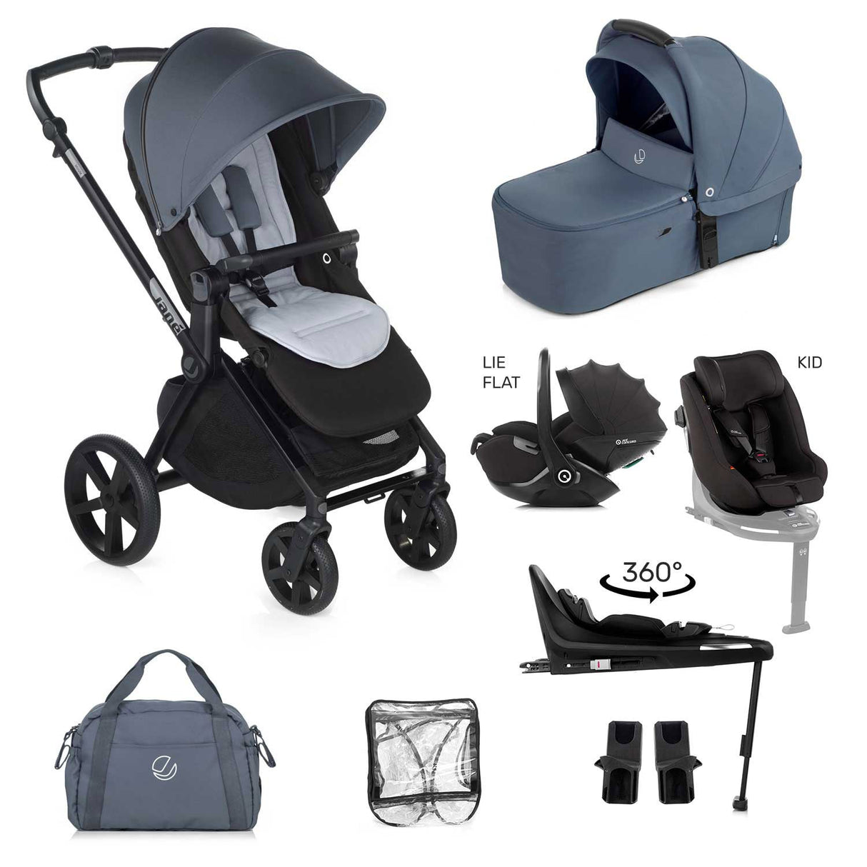 Jane Muum-4 Fully Equipped 0-4 Year Family Car Seat Travel System Bundle