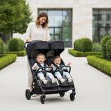 Twinside Twin Stroller + 2 Smart Carrycot, Coal