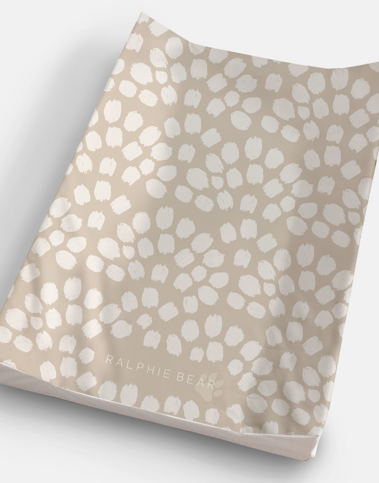 Scallop Anti Roll Wedge Baby Changing Mat - Neutral Beige