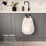 Stay-At-Home Waterproof Wet Nappy Bag in Neutral Stripe