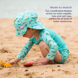 UPF 40+ Reversible Swim Hat for Babies and Toddlers in Crafty Croc