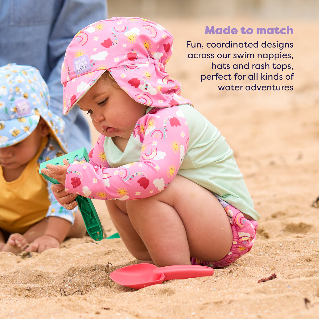 UPF 40+ Soft and Gentle Protective Swim Rash Vest in Happy Days