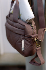 Ralphie Bear Quilted Changing Stroller Bag - Brown/Pears