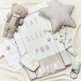 Obaby Changing Mat - Eat Sleep Repeat - Grey