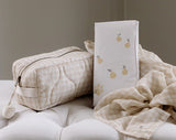 Quilted Washbag - Gingham Beige
