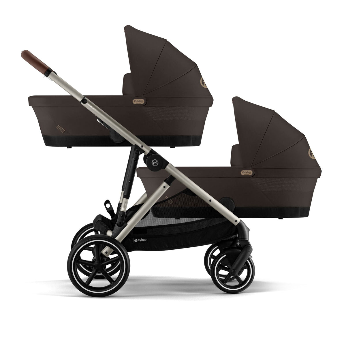 Cybex e-Gazelle S Twin Pushchair - Chocolate Brown