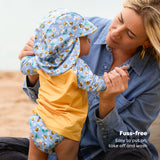 UPF 40+ Reversible Swim Hat for Babies and Toddlers in Busy Bees