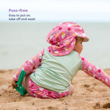 UPF 40+ Reversible Swim Hat for Babies and Toddlers in Happy Days