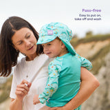 UPF 40+ Reversible Swim Hat for Babies and Toddlers in Crafty Croc