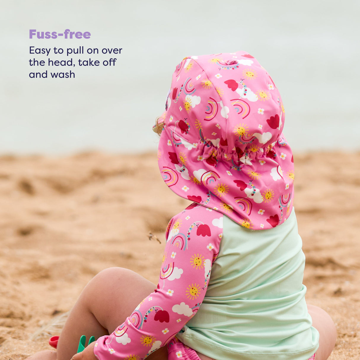 UPF 40+ Soft and Gentle Protective Swim Rash Vest in Happy Days