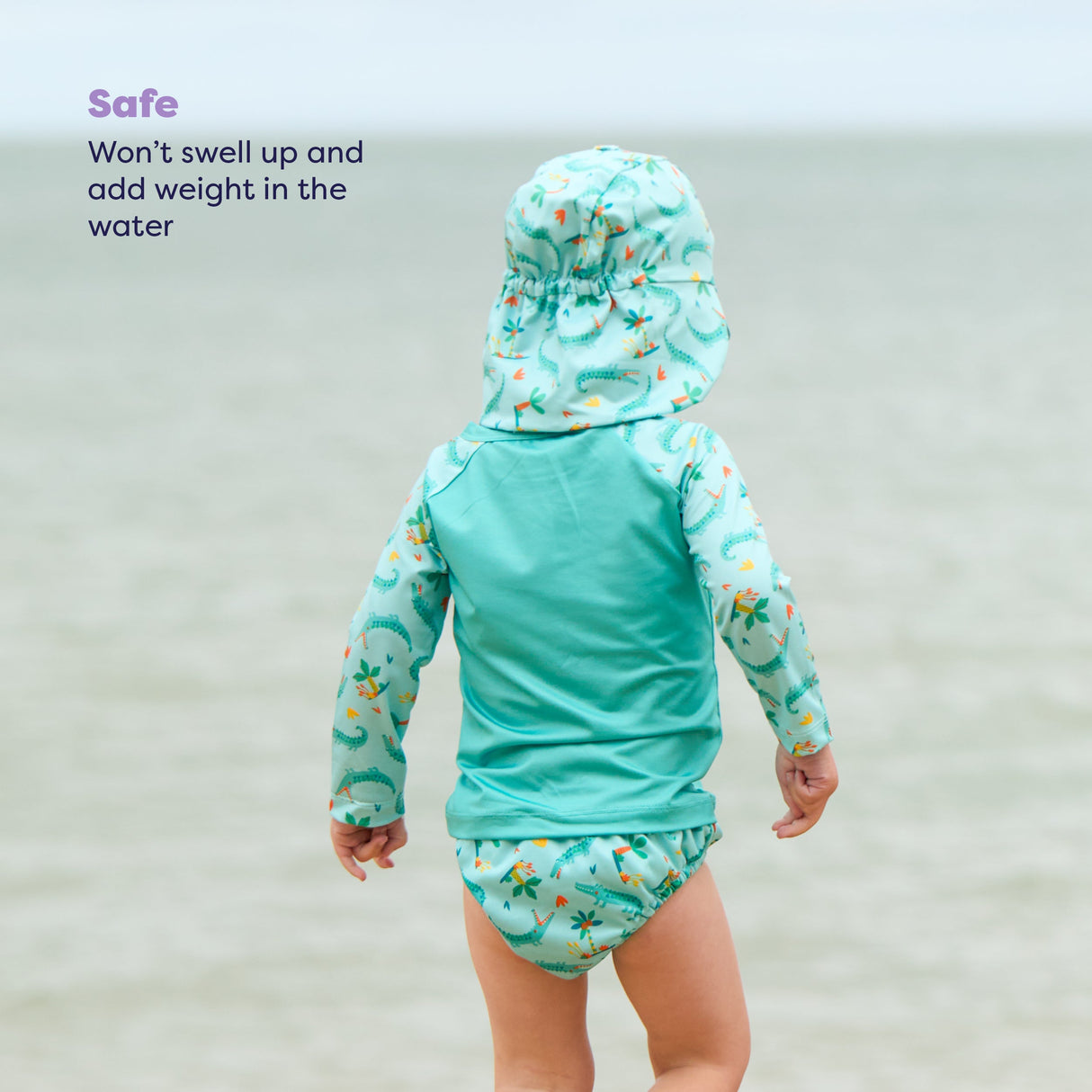 Reusable Swim Nappy in Crafty Croc