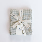 Gingham Sage Large Swaddle Muslin