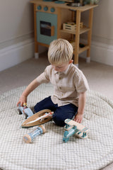 Ralphie Bear Sage Green Gingham Quilted Playmat