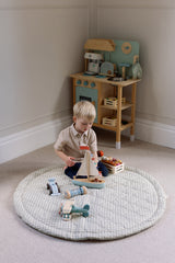 Ralphie Bear Sage Green Gingham Quilted Playmat