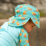 UPF 40+ Reversible Swim Hat for Babies and Toddlers in Cool Cats
