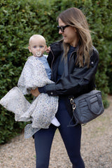 Ralphie Bear Quilted Changing Stroller Bag -Slate/Wildflower