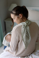 Gingham Sage Large Swaddle Muslin